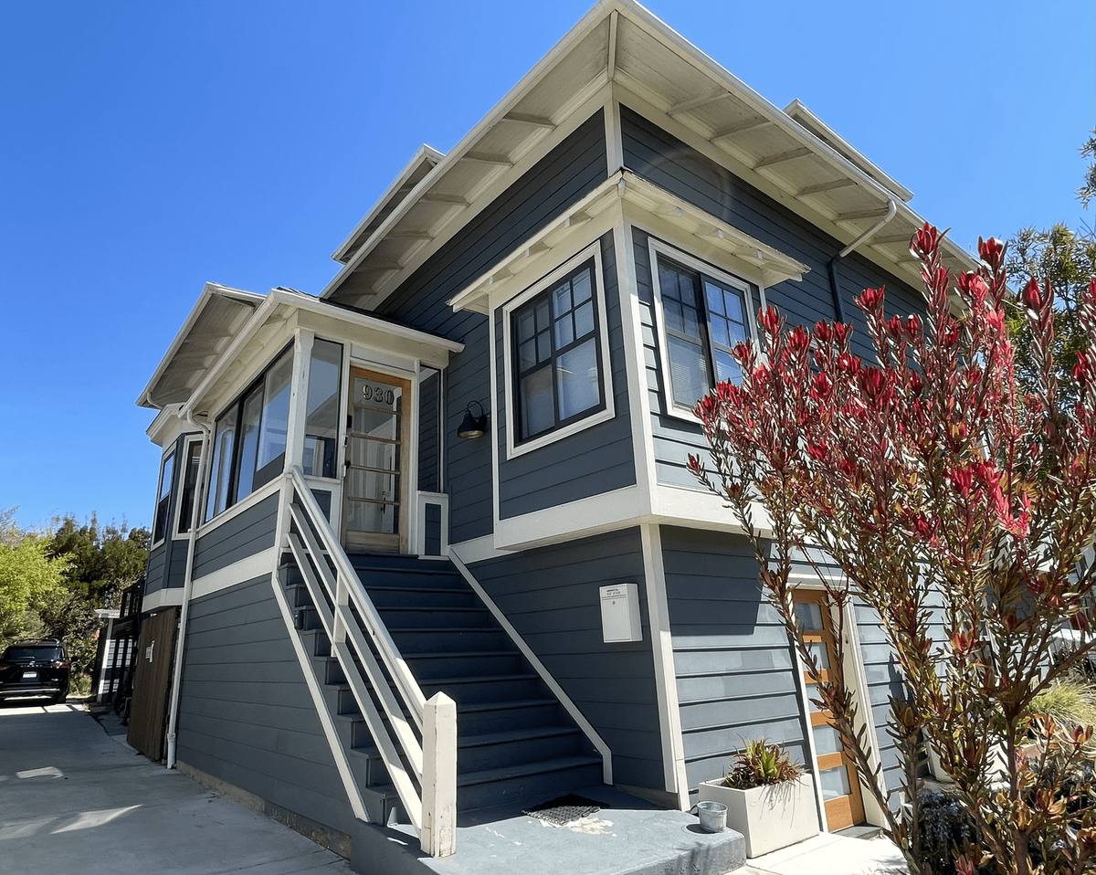 Bay Area home repainted in slate blue with white trim by JT'S Handyman Services
