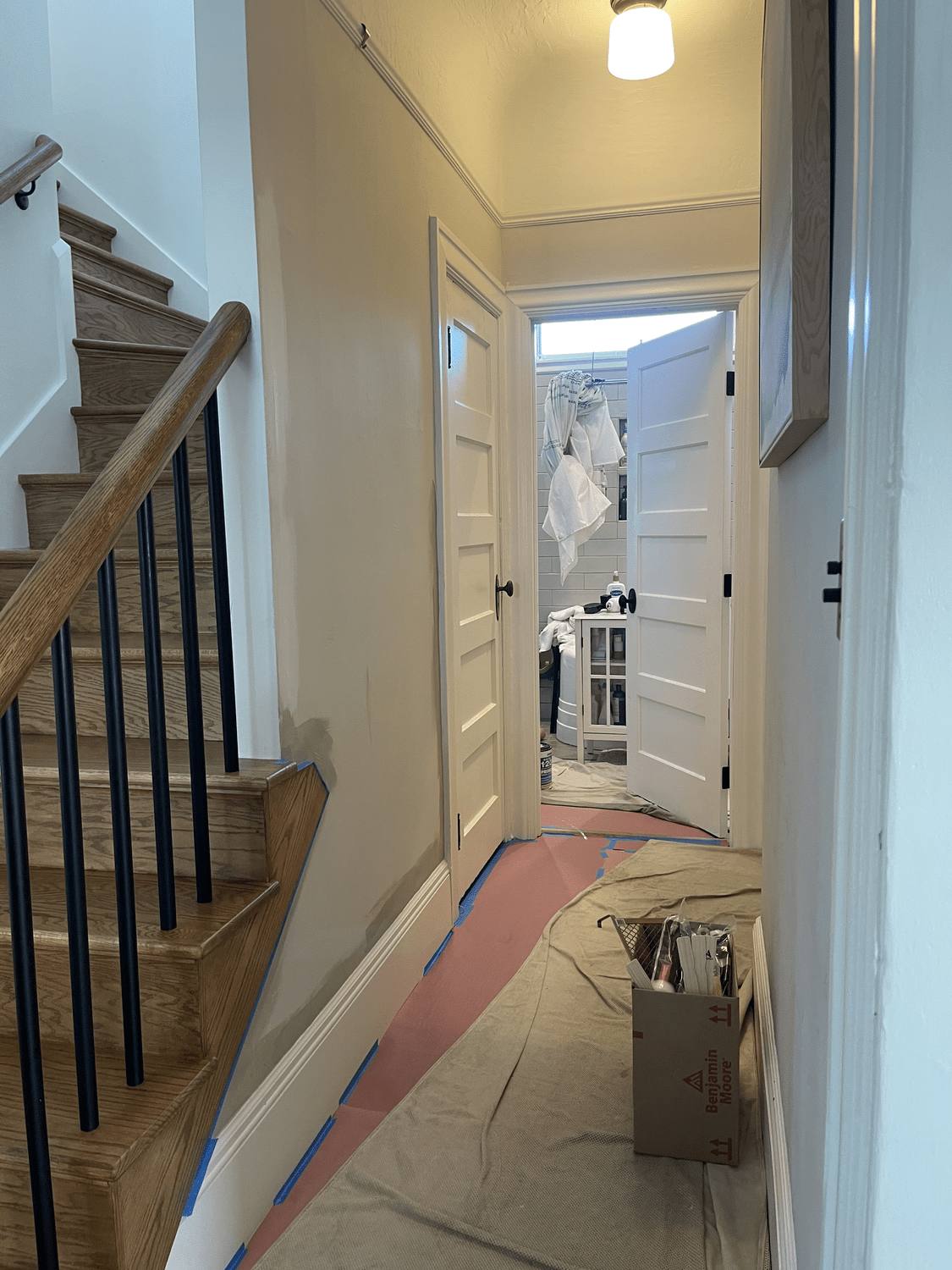 Finished interior hallway with smooth drywall and trim
